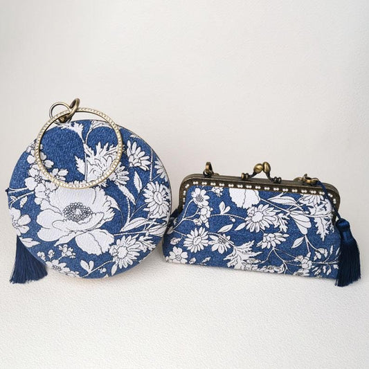 Floral Round Purse & Vintage Frame Bag