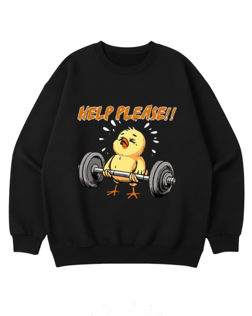 HELP PLEASE CHICK CREWNECK SWEATSHIRT