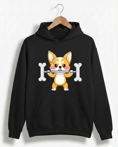WEIGHTLIFTING CORGI GYM HOODIE