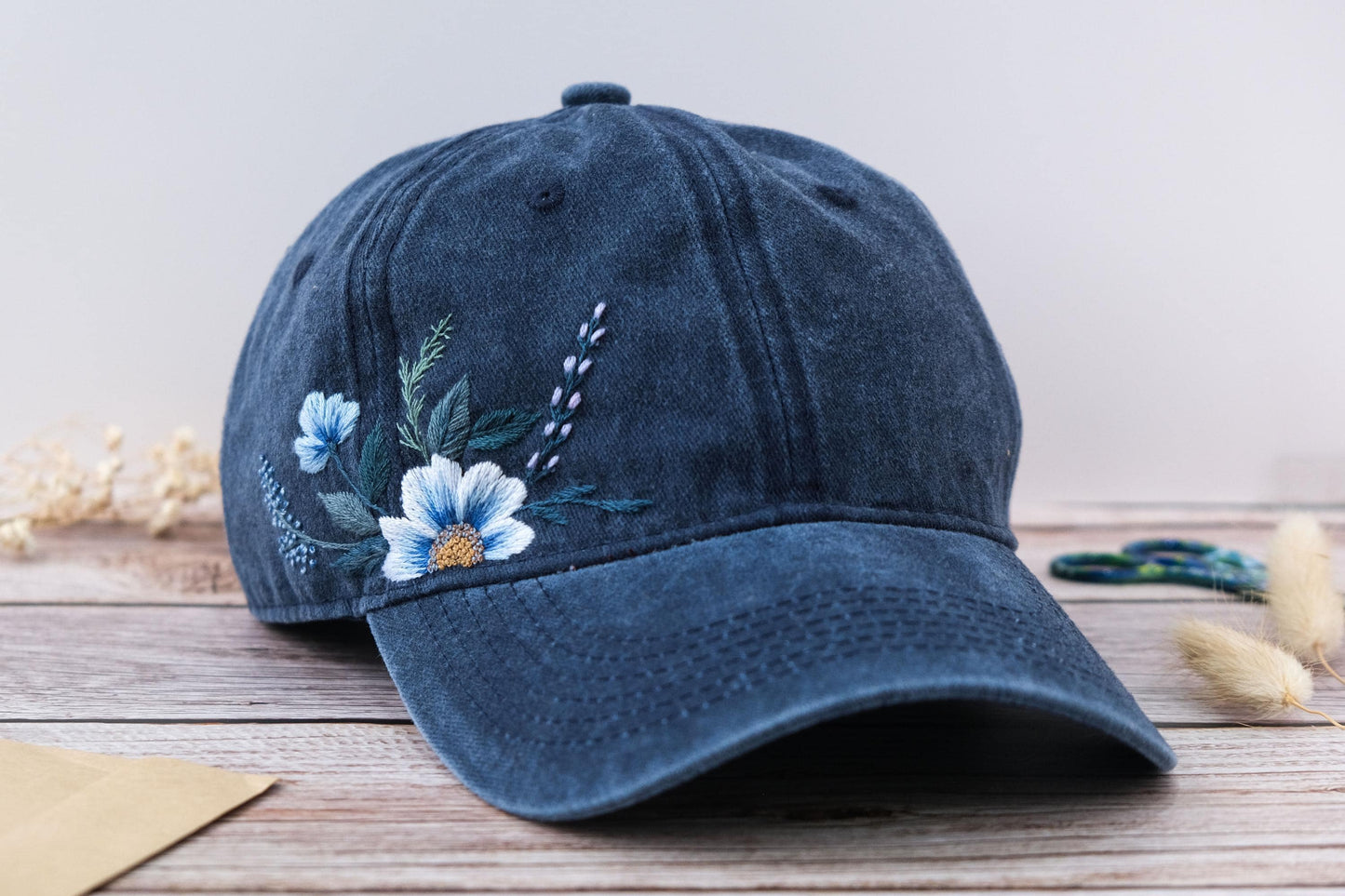 Vintage Style Embroidered Floral Baseball Cap