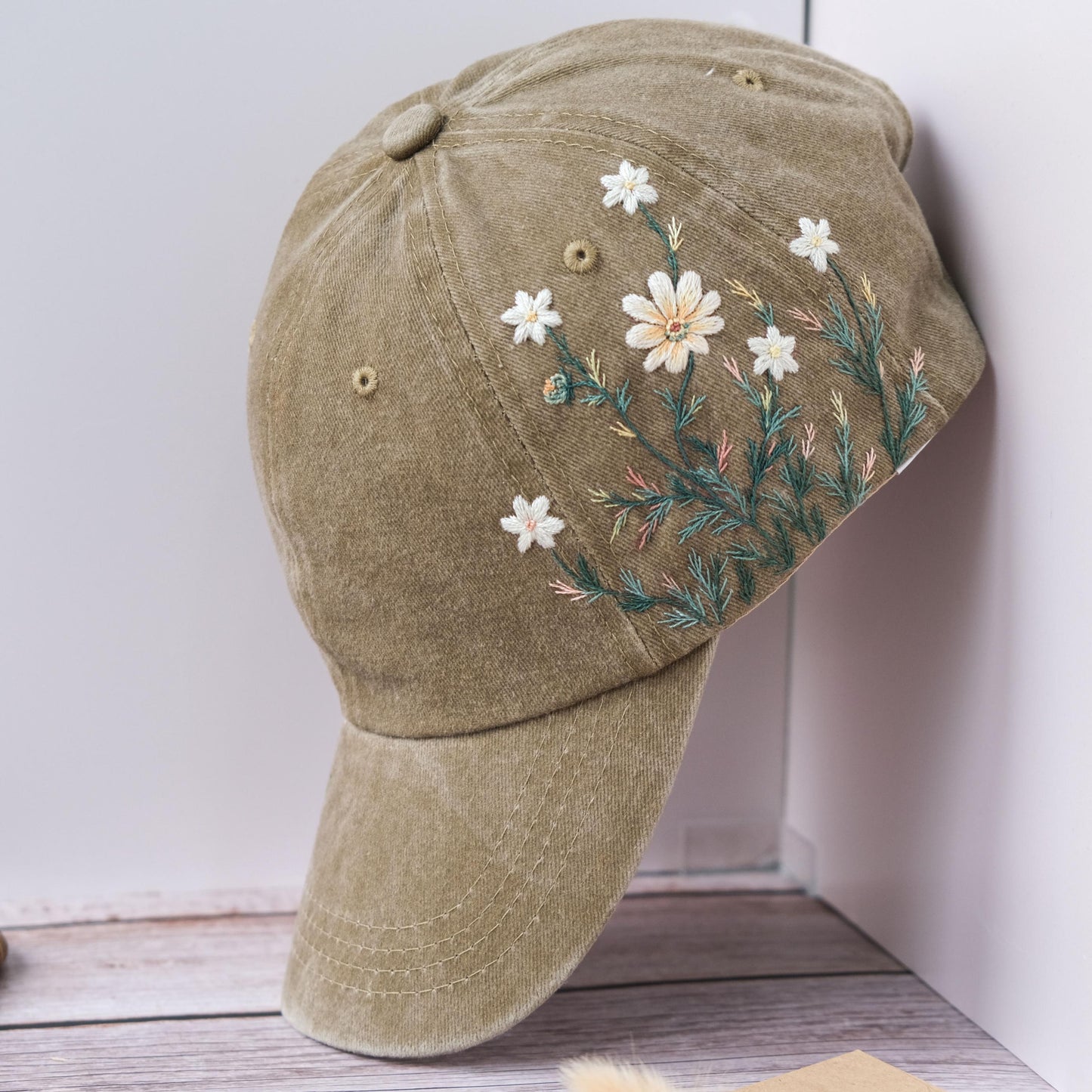 Wild Daisy Embroidered Baseball Cap